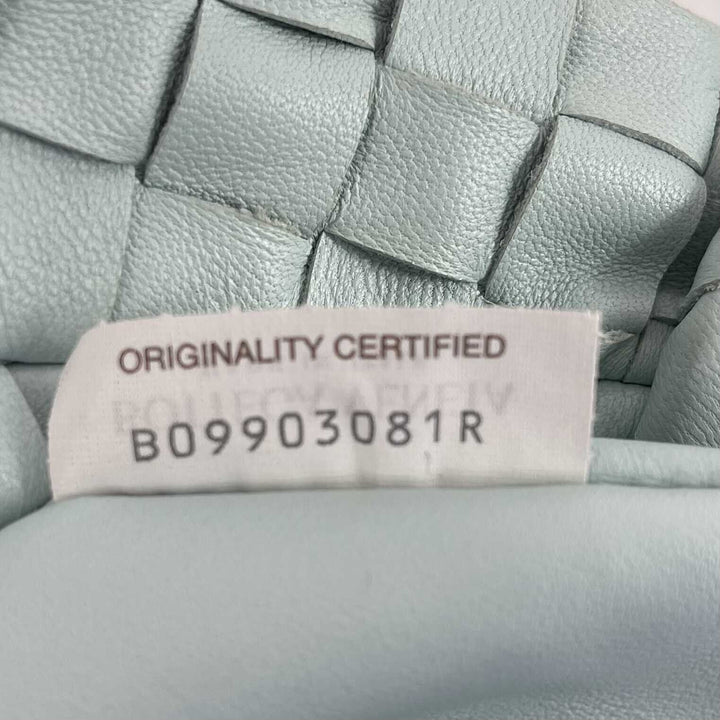 Bottega veneta - Mini Jodie Knotted Leather Washed Teal Blue Teen - Brand New