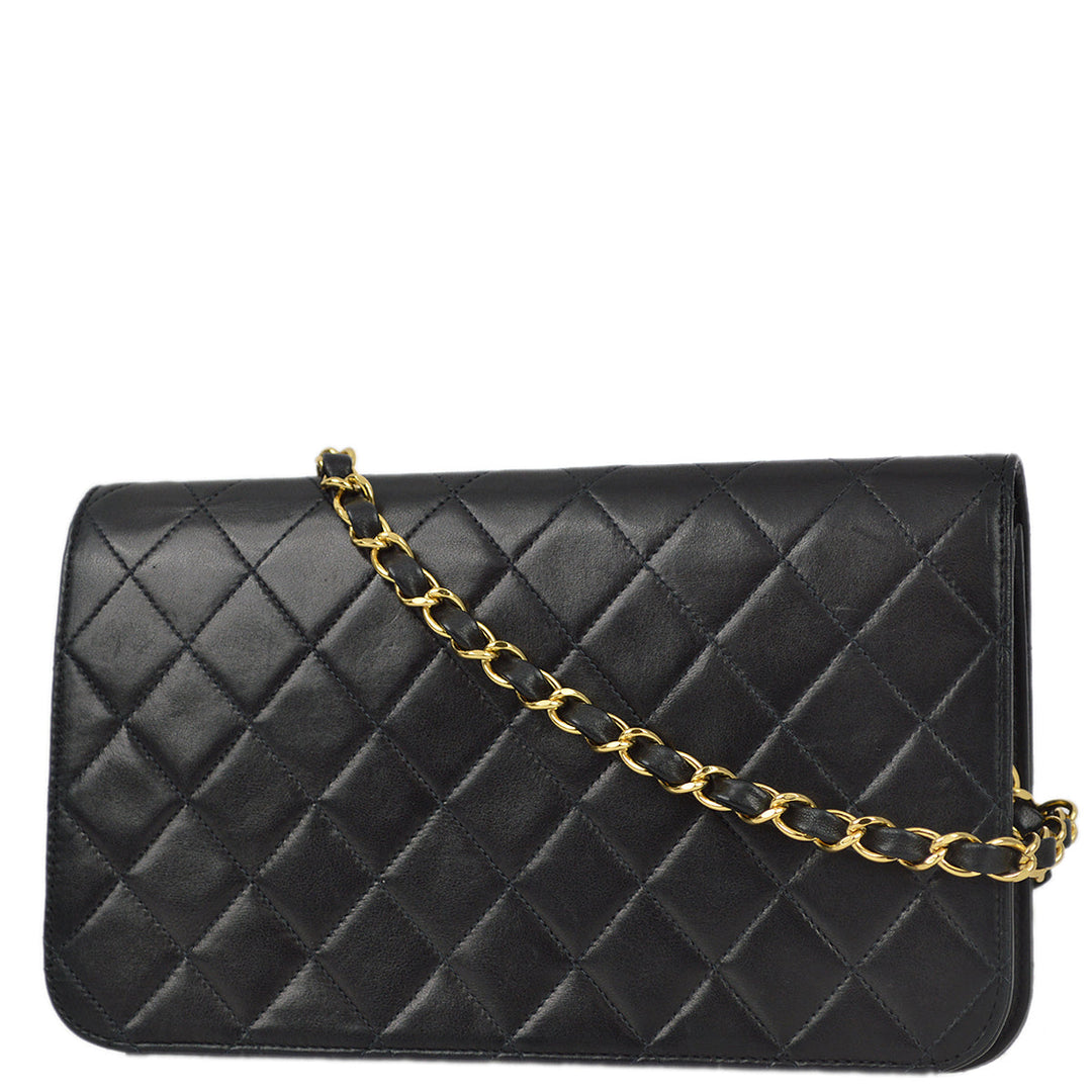 Top Quality Chanel 2000-2001 Black Lambskin Turnlock Small Full Flap Bag