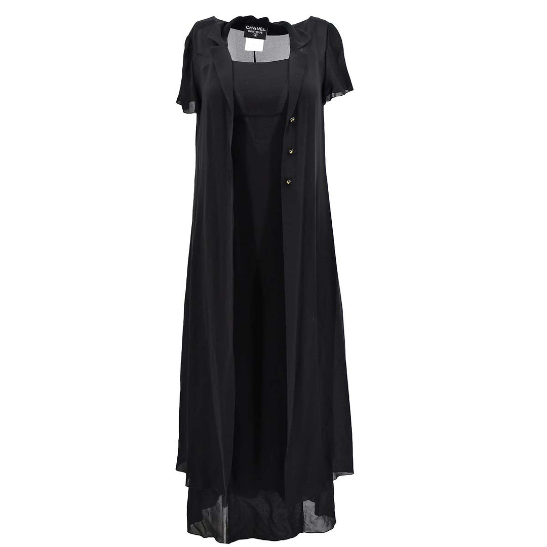 Top Quality Chanel Sleeveless Dress Black 97P #36