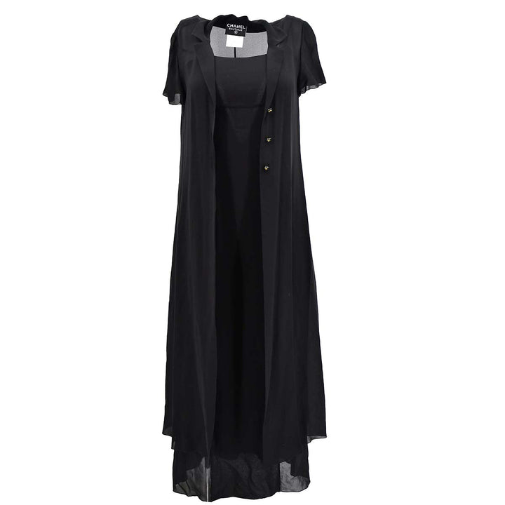 Top Quality Chanel Sleeveless Dress Black 97P #36