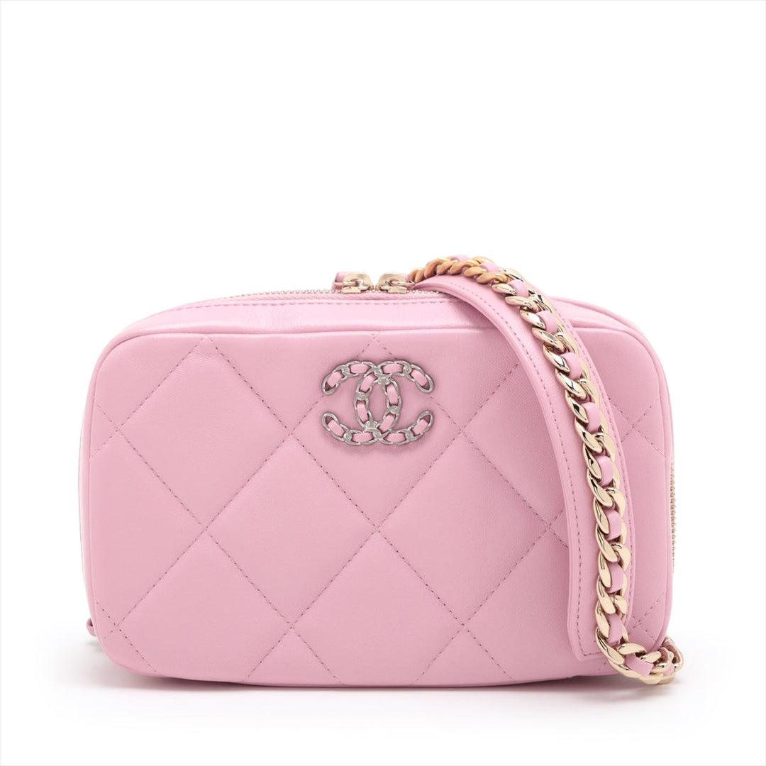 Top Quality Chanel 19  Chain Shoulder Bag Pink G x Silver Gold AP2728