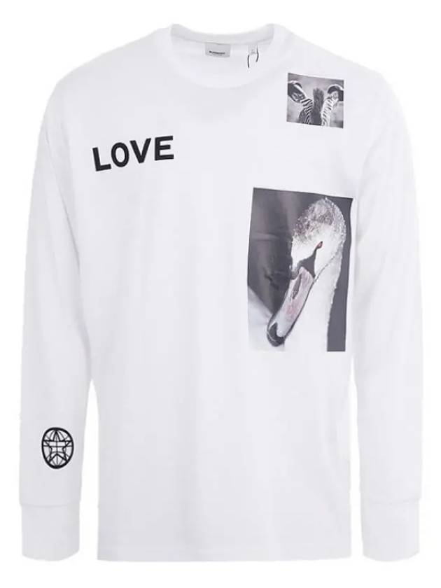 Burberry Men's Alphabet Print Long Sleeve T-Shirt White