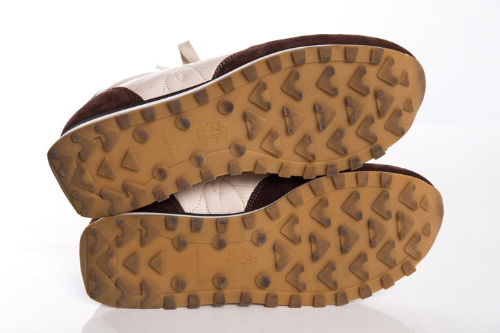 Brunello Cucinelli Brown Suede & Leather Glitter Sneakers SZ 40