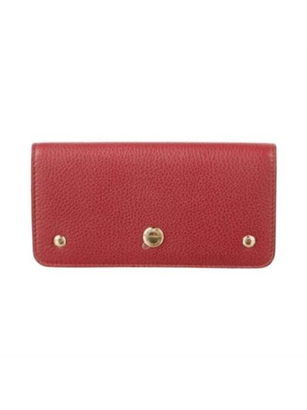 Burberry Rowe Calf Leather Long Wallet Red