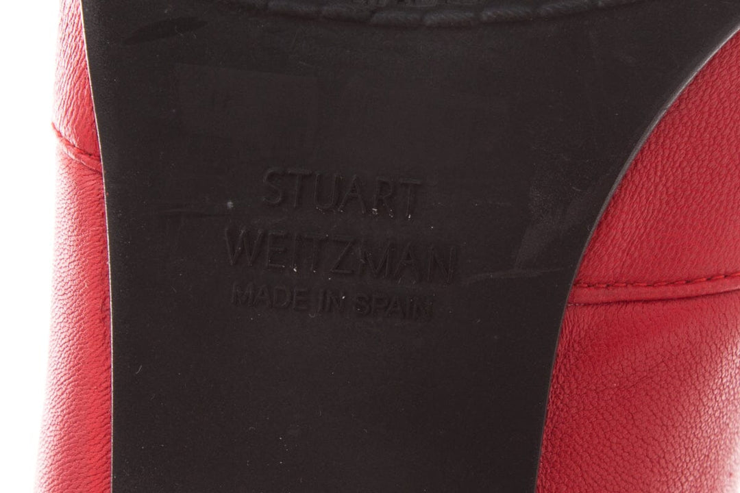 Stuart Weitzman Red Tall Leather Boots SZ 39