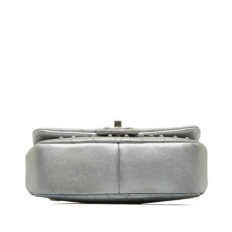 Top Quality Chanel V Stitch Cocomark Chain Shoulder Bag Silver Leather