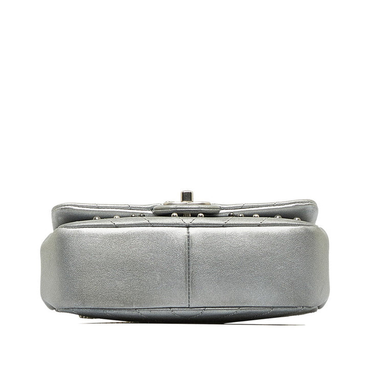 Top Quality Chanel V Stitch Cocomark Chain Shoulder Bag Silver Leather