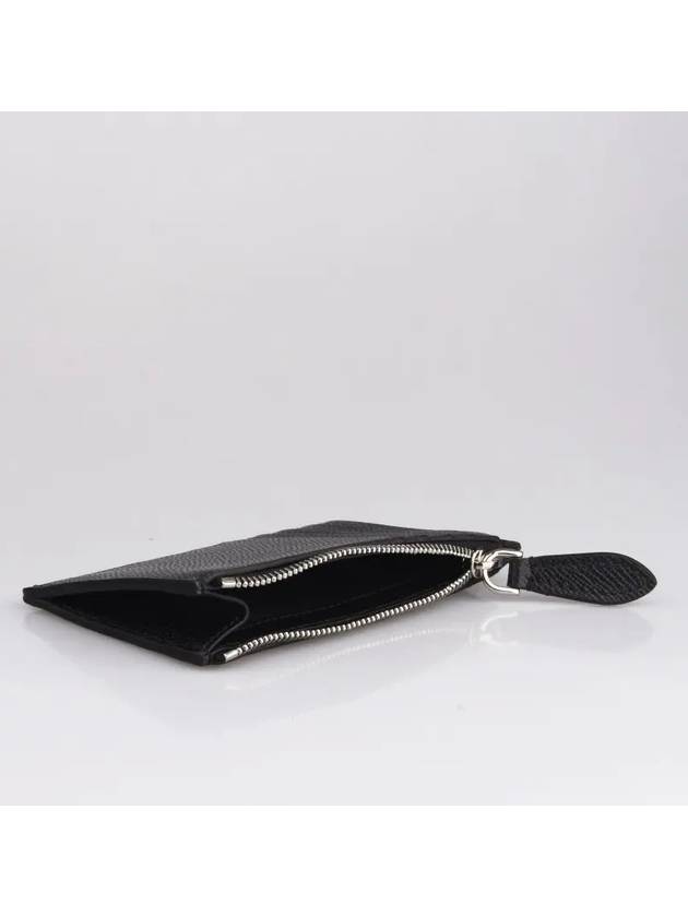 Burberry TB Logo Zipper Calfskin Card Wallet Black