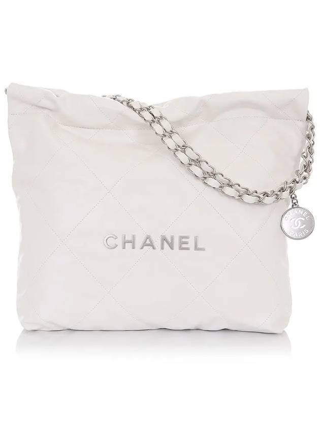 22 Small Calfskin Shoulder White Chanel