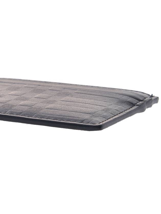Burberry Embossed Check Leather Card Wallet Black