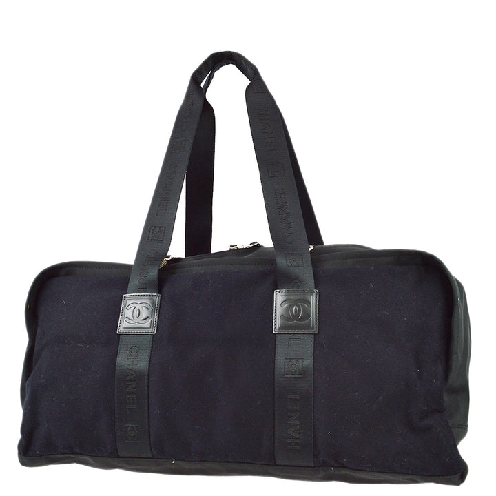 Top Quality Chanel Black Felt Sport Line Duffle Gym Bag