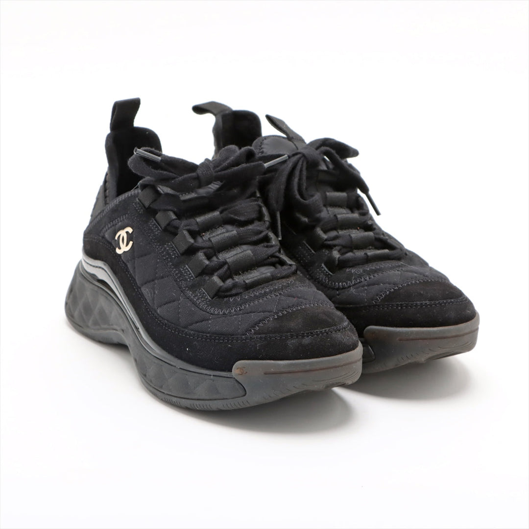 Top Quality Chanel Coco Fabric Trainers 35  Black G38501