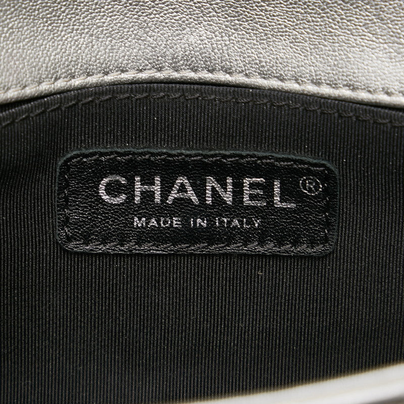 Top Quality Chanel V Stitch Cocomark Chain Shoulder Bag Silver Leather