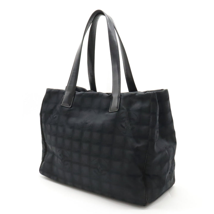 Top Quality Chanel NEW LABEL LINE Tote MM TORTE BAG Nylon  Black Black Gold  A15991