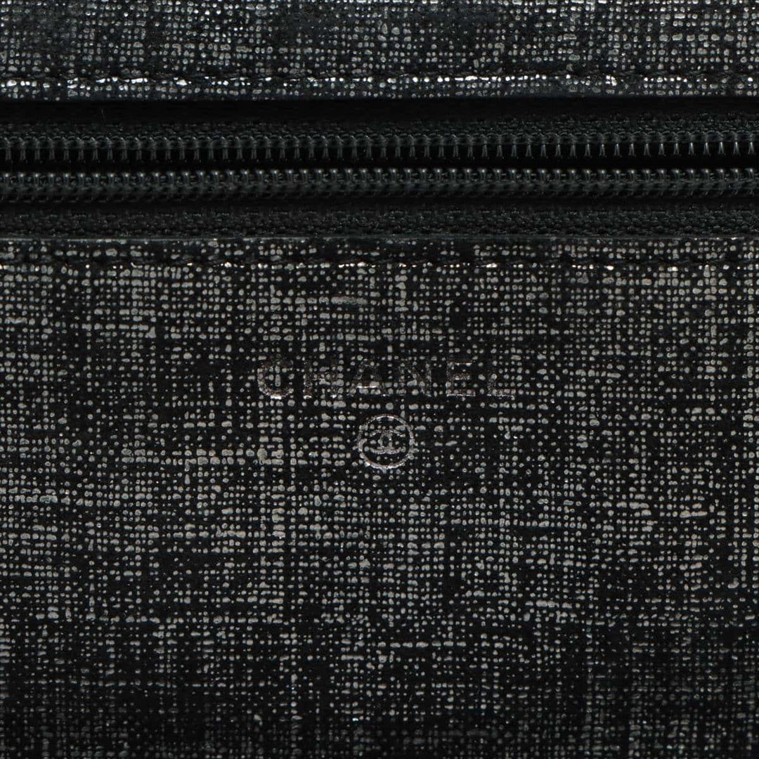 Top Quality Chanel Matrasse  Canvas Chain Wallet Black Silver Gold  19th
