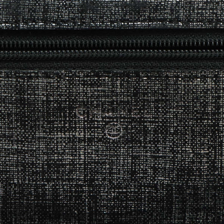 Top Quality Chanel Matrasse  Canvas Chain Wallet Black Silver Gold  19th