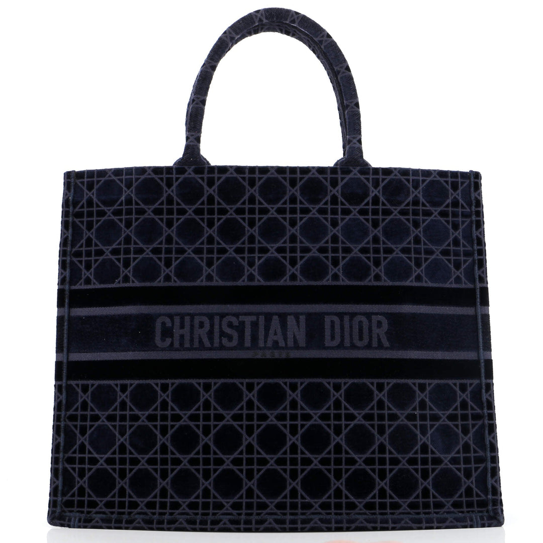 Top quality Dior Book Tote Cannage Embroidered Velvet Large
