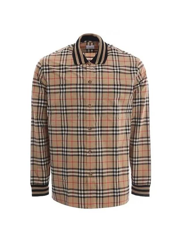 Burberry Vintage Check Cotton Poplin Long Sleeve Shirt Archives Beige