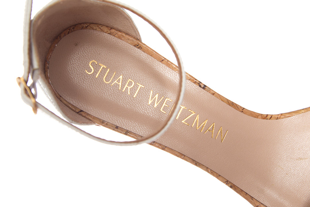 Stuart Weitzman Cork and White Sandals SZ 9.5