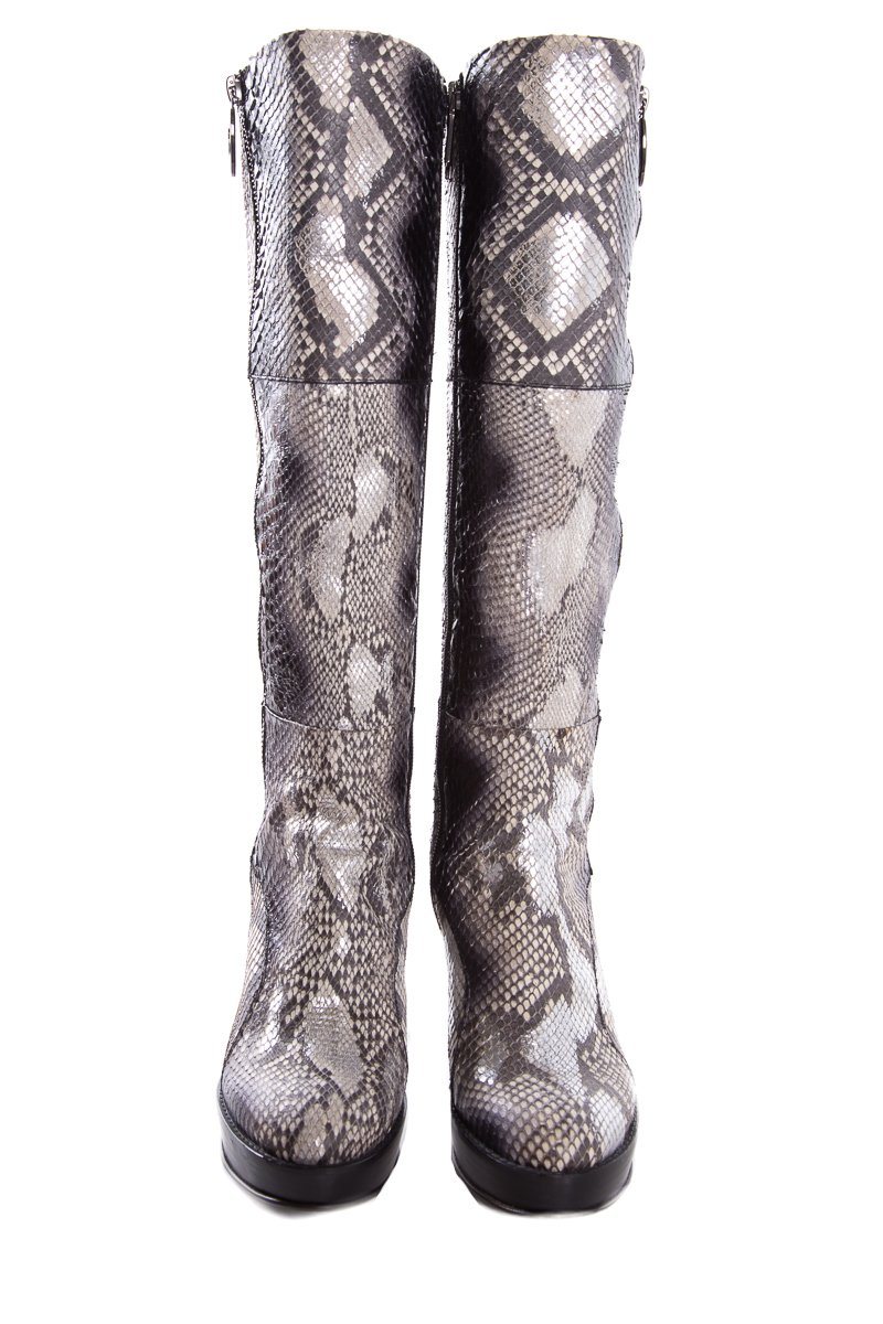 Roberto Botticelli Python Leather Knee-High Boots SZ 36