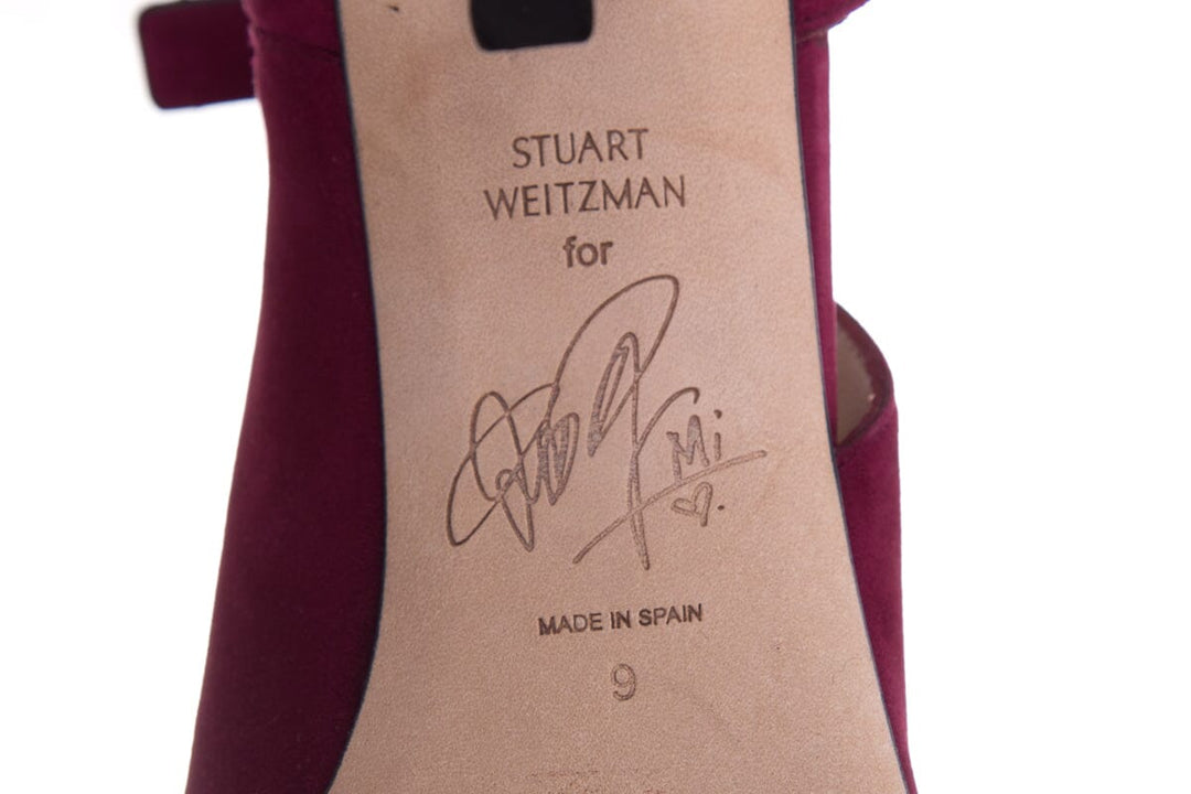 Stuart Weitzman Burgundy Suede Booties SZ 9