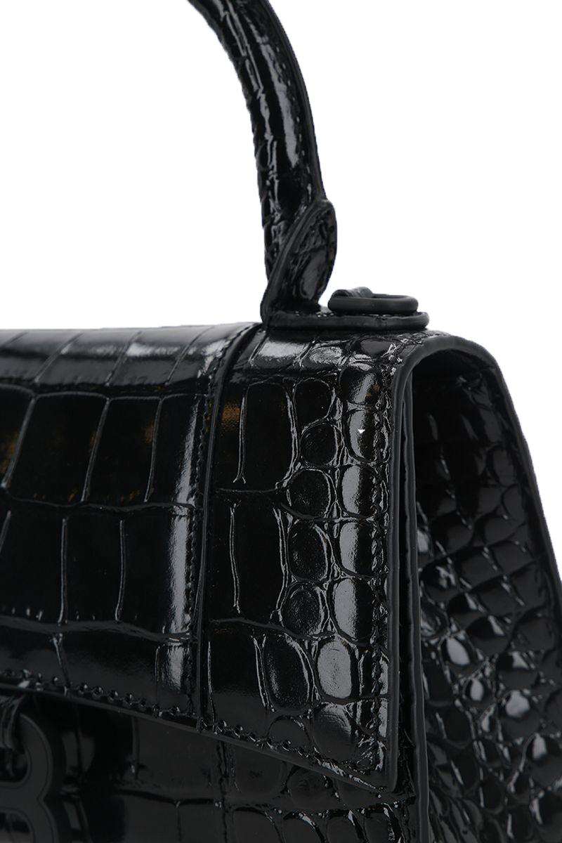 Top Quality Balenciaga Hourglass XS in Croc Embossed Leather