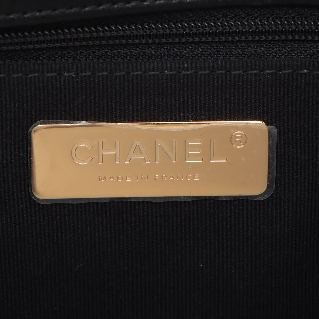 Top Quality Chanel 19 Canvas x Leather Chain Shoulder Bag Multicolor Gold x Silver Gold AS1160