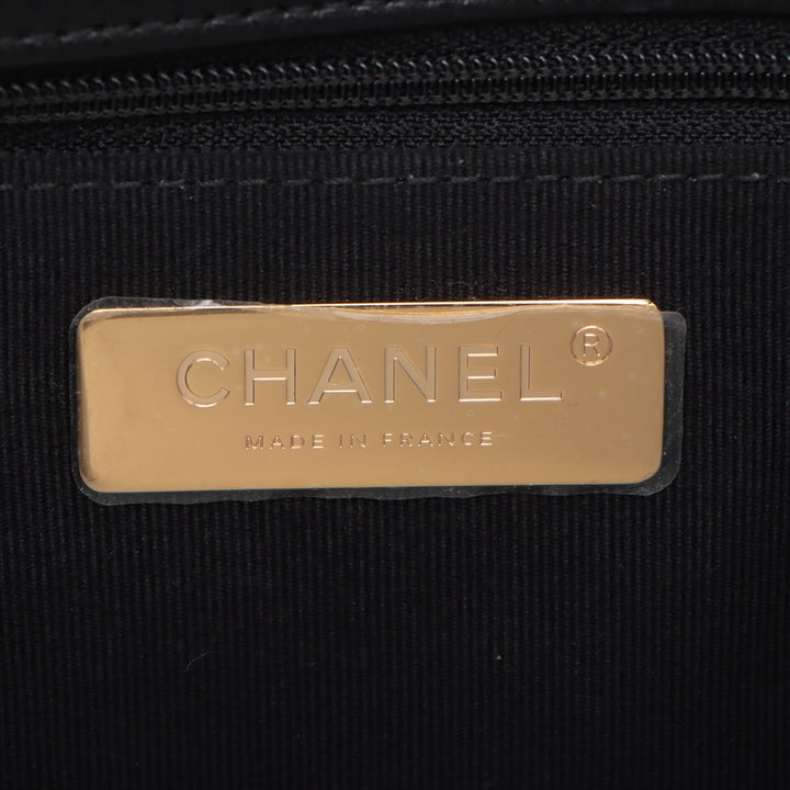 Top Quality Chanel 19 Canvas x Leather Chain Shoulder Bag Multicolor Gold x Silver Gold AS1160