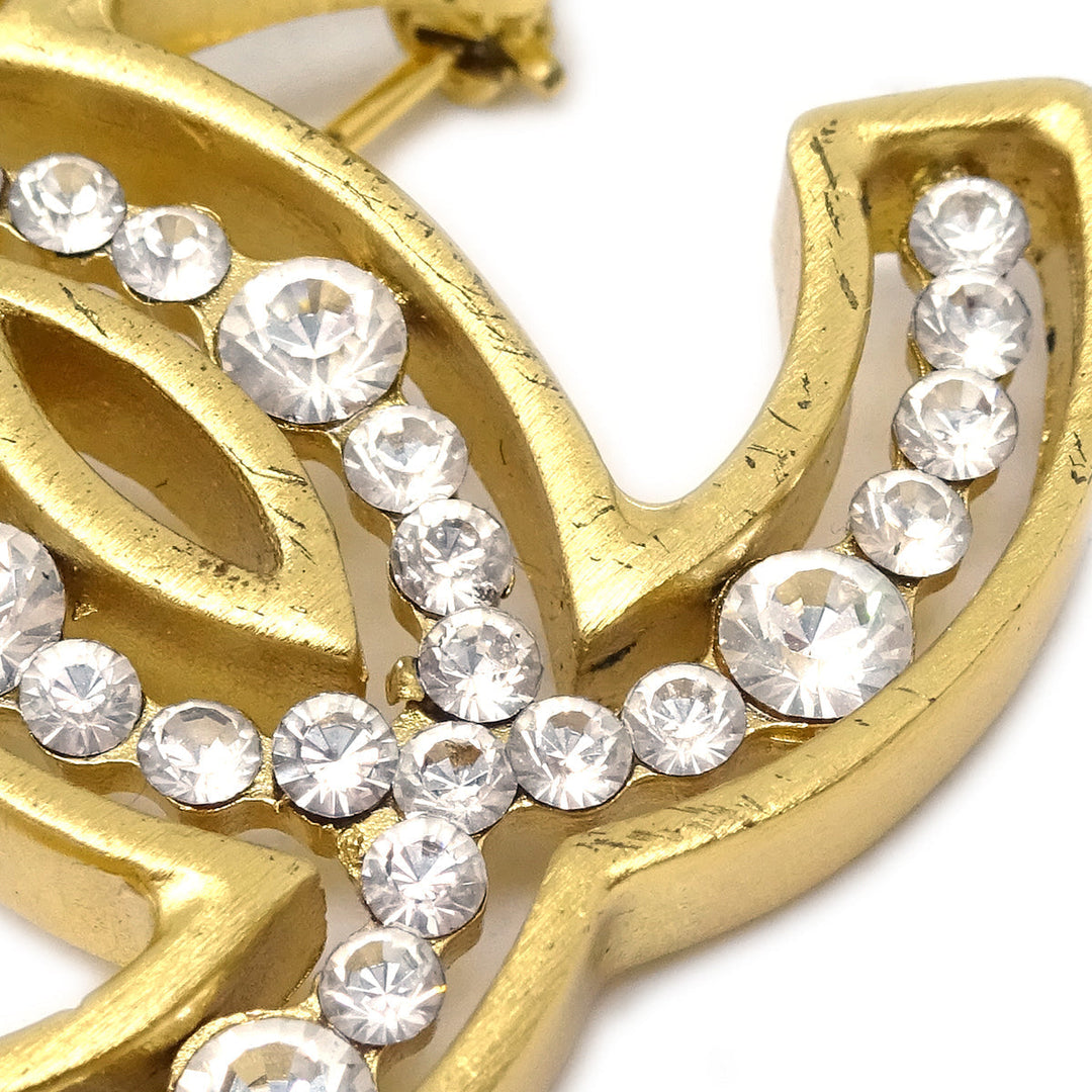 Top Quality Chanel CC Brooch Pin Rhinestone Gold 02A