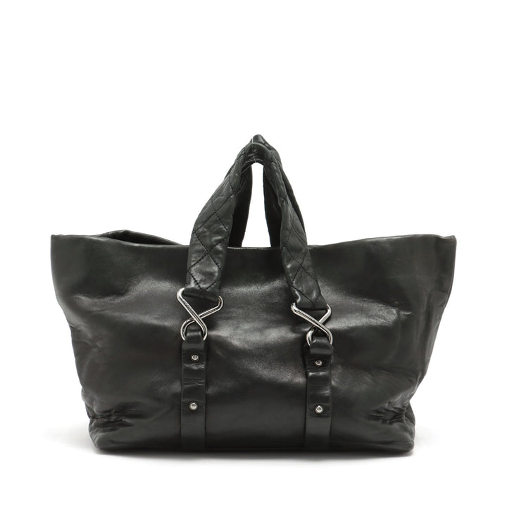 Top Quality Chanel 2.55 Leather Tote Bag Matrasse Black Silver Gold  11th