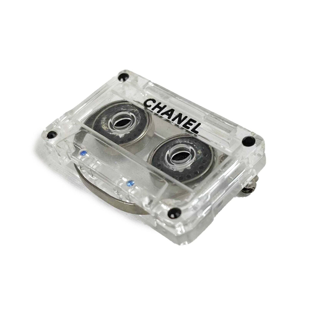 Chanel 04P '' Cassette Tape - Resin / Black Brooch