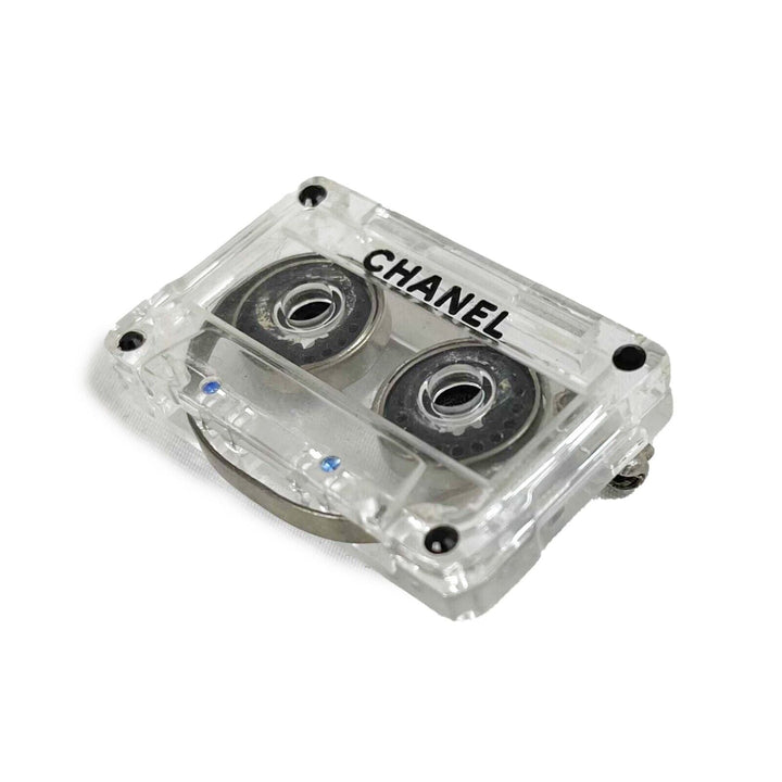 Chanel 04P '' Cassette Tape - Resin / Black Brooch
