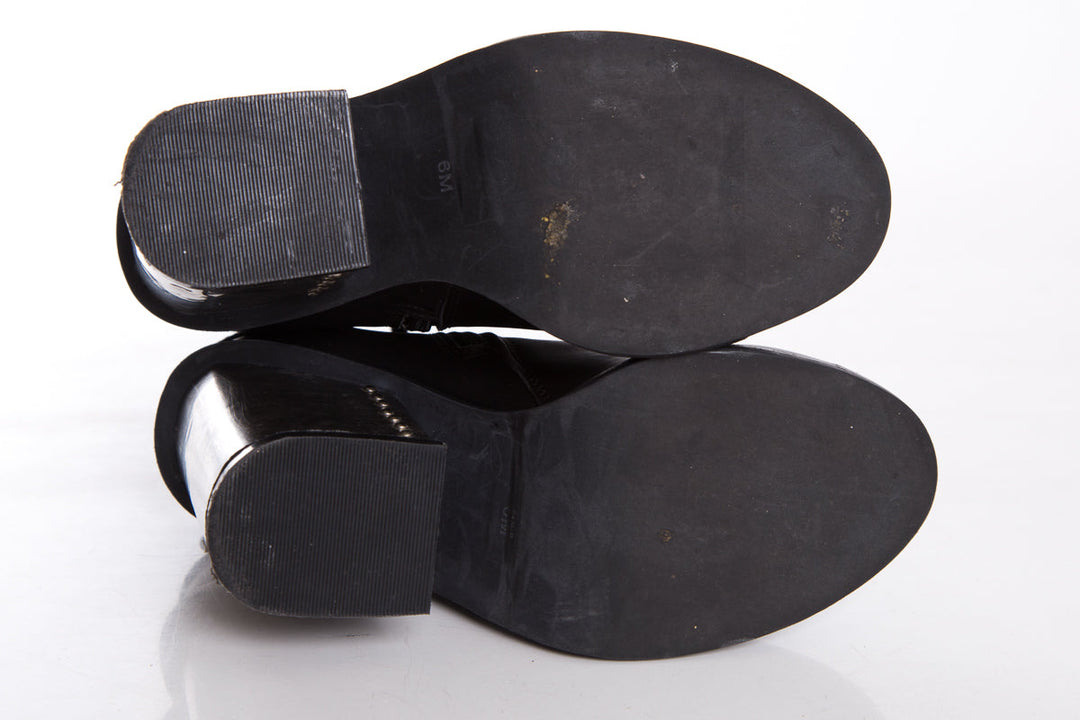 Jeffrey Campbell Black Booties w/ Buckle and Zipper Detail  SZ 6