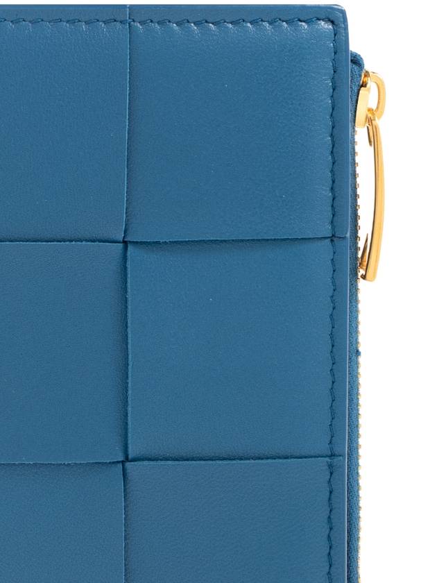 Bottega veneta Cassette Zipper Bifold Half Wallet Blue