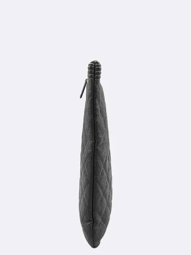 A84407 Black Color Caviar Skin Gold Metal Boy Large Clutch Chanel