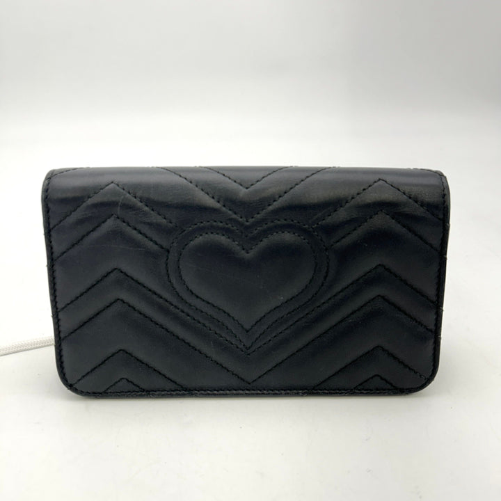 GUCCI Black Mini GG Marmont Crossbody Bag LA30889