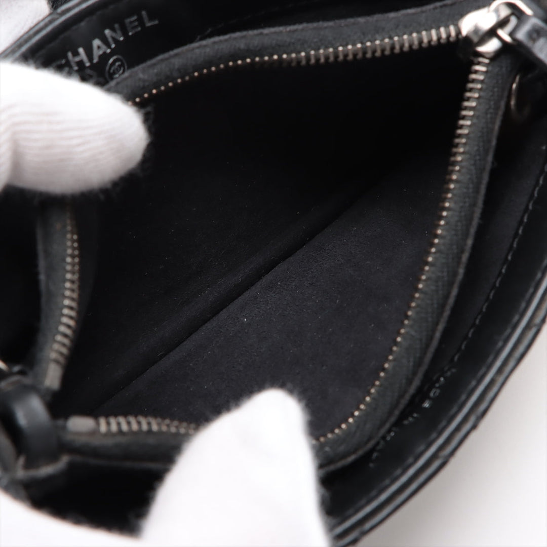 Top Quality Chanel Matrasse Leather Chain Shoulder Bag Black Silver Gold  20th