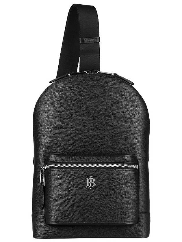 Burberry Logo Grained Leather Cross Bag Black