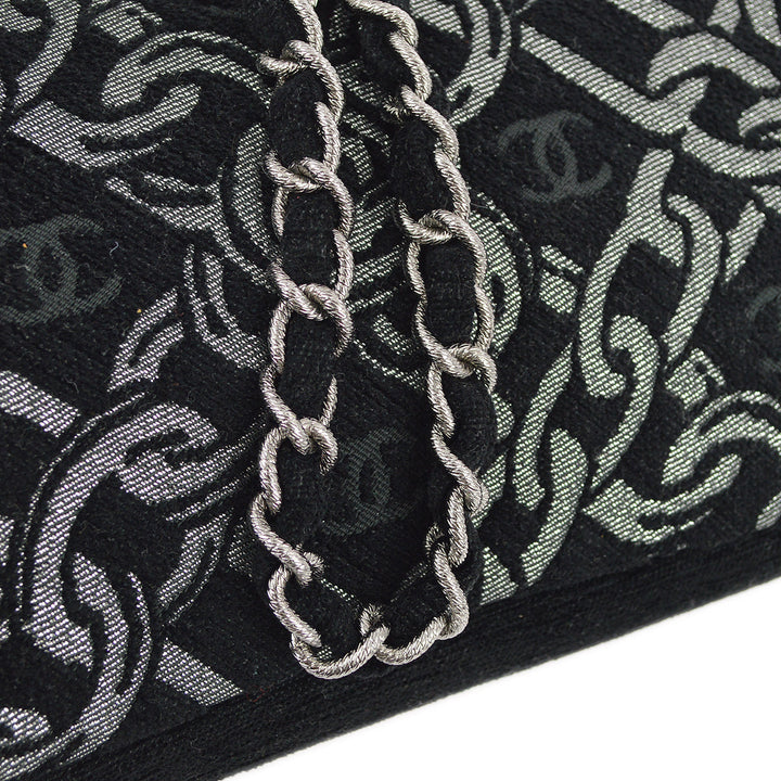 Top Quality Chanel Black Canvas Classic Single Flap Chain Handbag