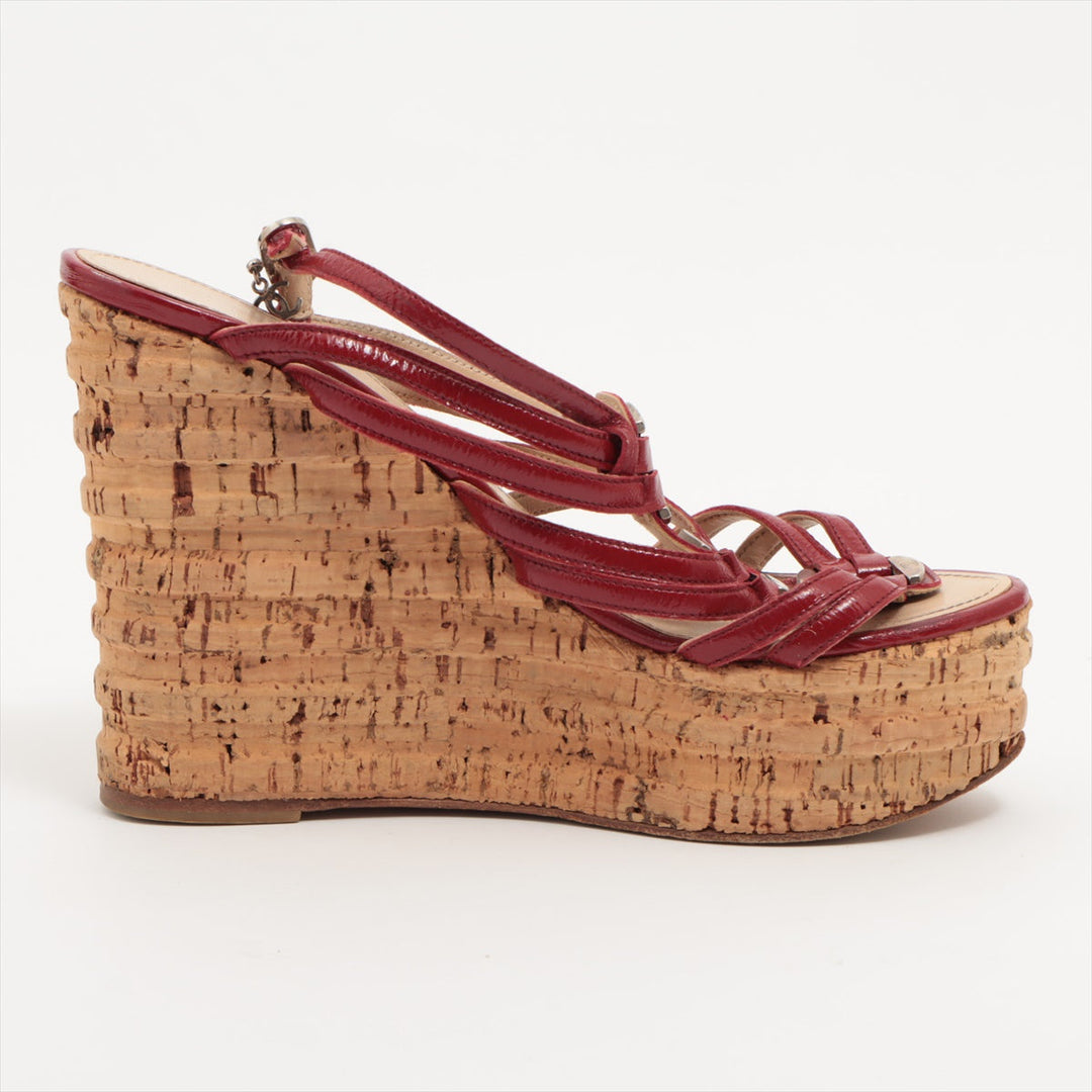 Top Quality Chanel Patent Leather Sandal 35 1/2  Red Ride