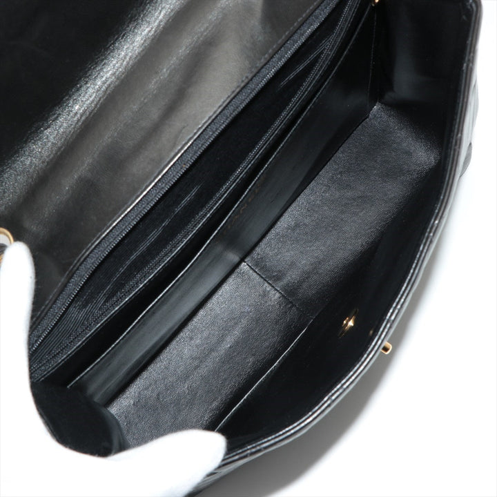 Top Quality Chanel DECAMATRASE Lambskinkin Single Flap Double Chain Bag Black Gold  4th