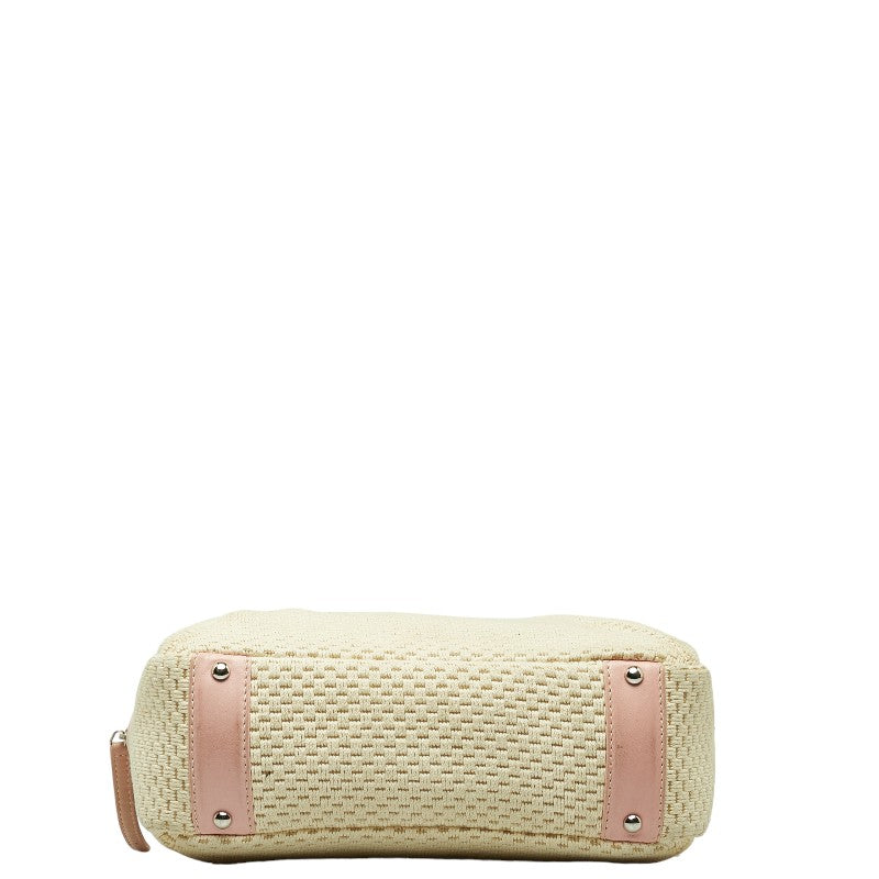 Top Quality Chanel Logo One-Shoulder Bag Handbag Pink Natural Leather Cotton  CHANEL