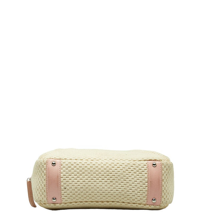 Top Quality Chanel Logo One-Shoulder Bag Handbag Pink Natural Leather Cotton  CHANEL
