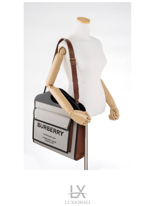 Burberry Two-Tone Pocket Tote Bag Grey