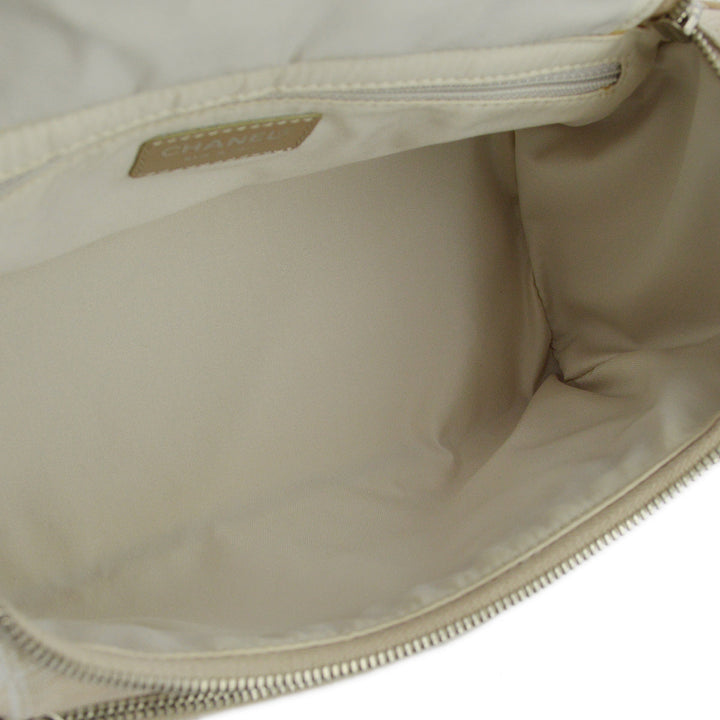 Top Quality Chanel Beige Jacquard Nylon Travel Line Shoulder Bag