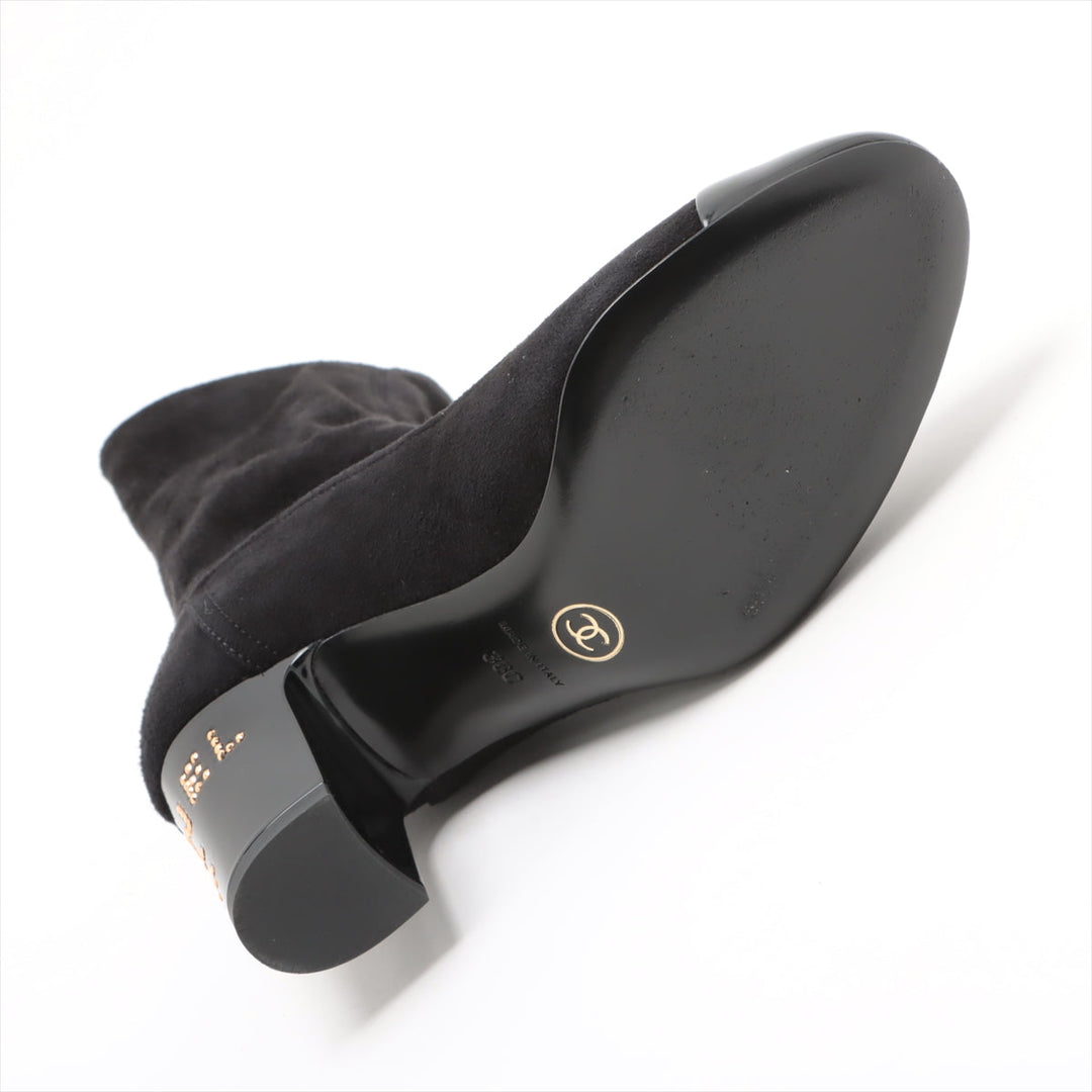 Top Quality Chanel Coco Short Boots 36  Black G35000 Line Stone