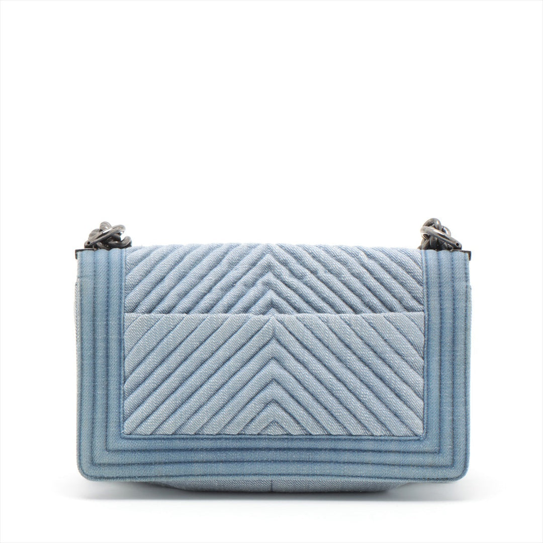 Top Quality Chanel Blue Denim Chain Shoulder Bag