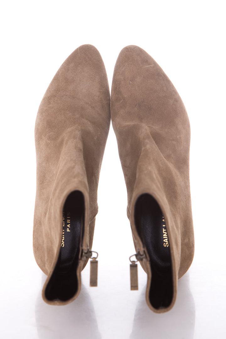 Saint Laurent Suede Taupe Booties SZ 40