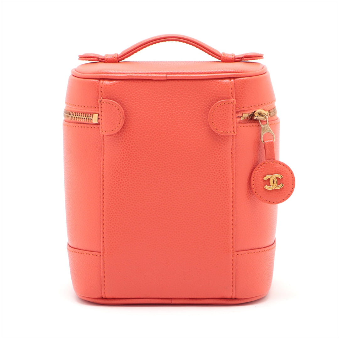 Top Quality Chanel Vanity Bag in Caviar Leather Orange