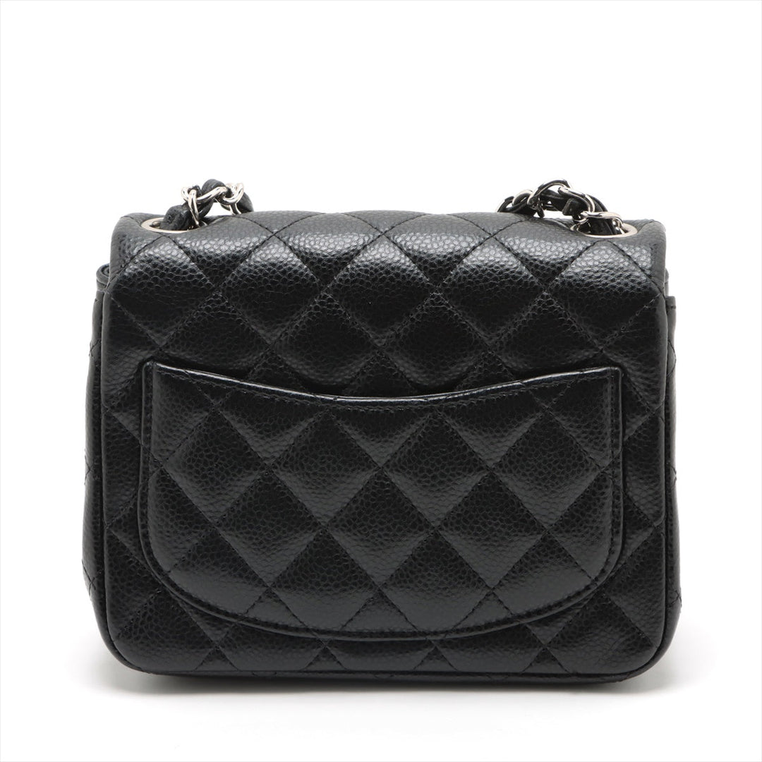 Top Quality Chanel Mini Matrasse Caviar S Single Flap Single Chain Bag Black Silver  19th